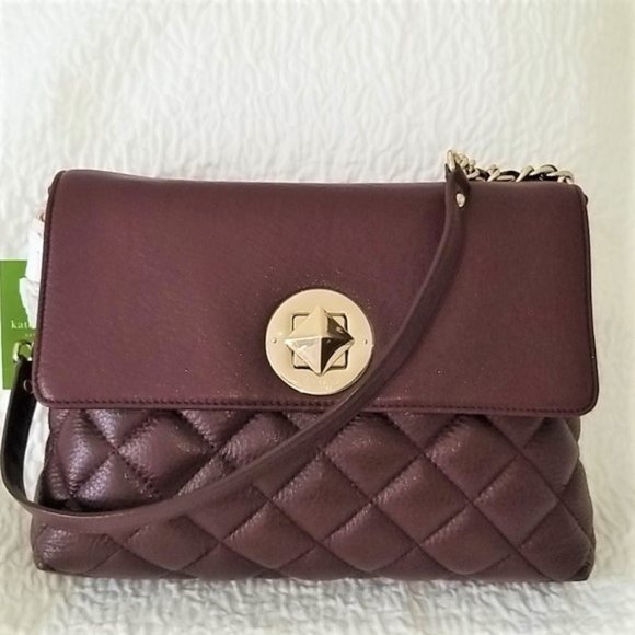 Kate Spade Gold Coast Eggplant Leather Handbag NWT